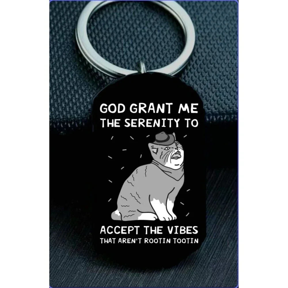 God Send Me Serenity Vibe Kitty Cat Hot Animal Stainless Keychain